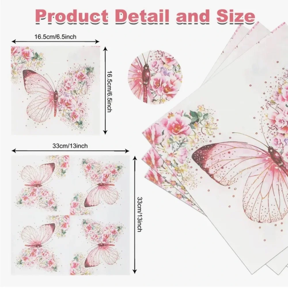 Floral Butterfly Luncheon Napkins, 20-ct